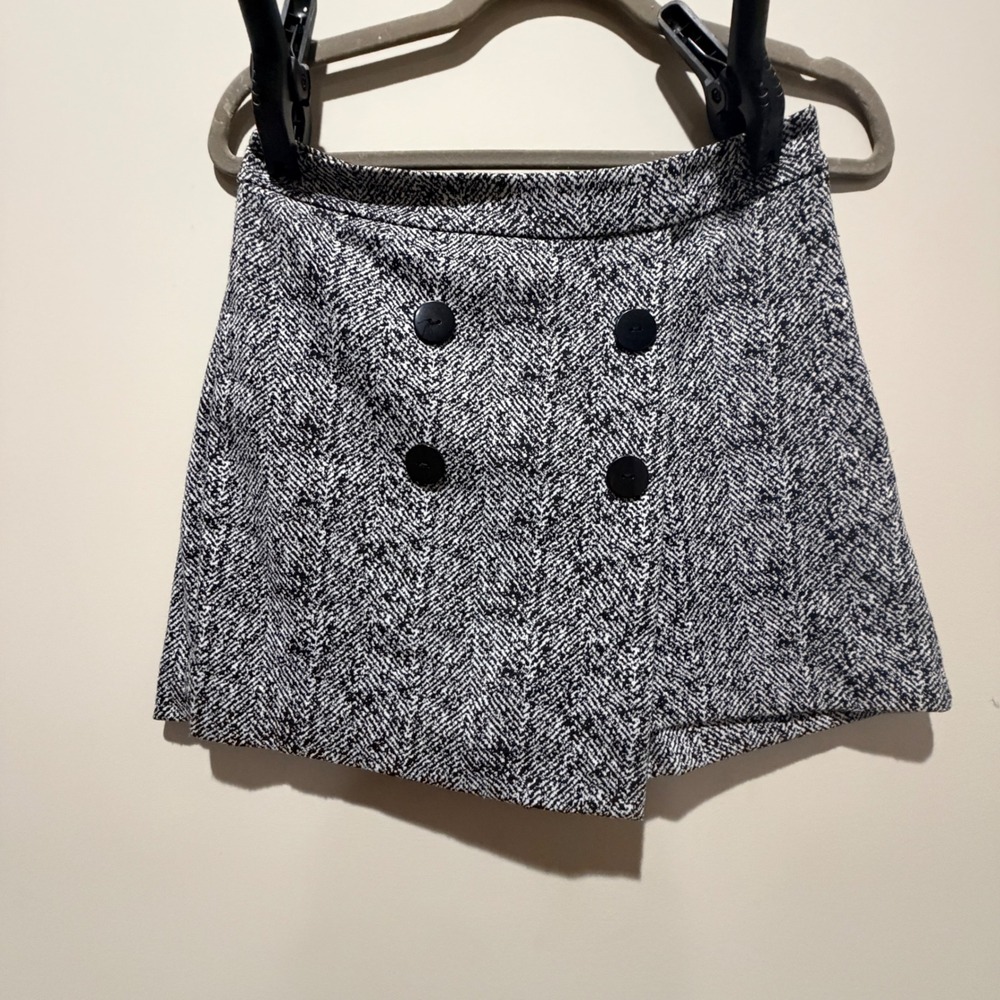 Express Herringbone Double Breasted Skort Women 2 Tweed Preppy Dark Academia